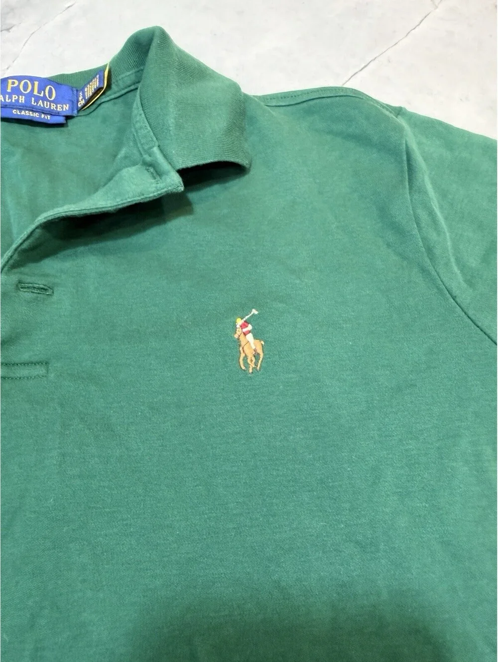 Polo Ralph Lauren Mens Polo Shirt Lot 2 Big Pony Colorblock Classic Fit Green